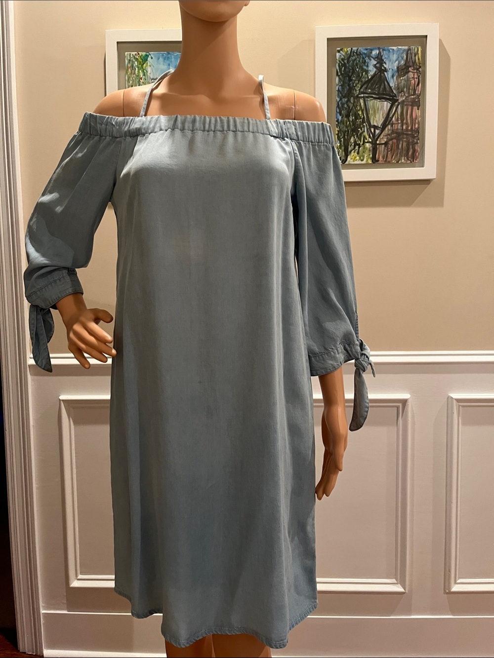Ella Moss Light Blue Off-Shoulder Dress